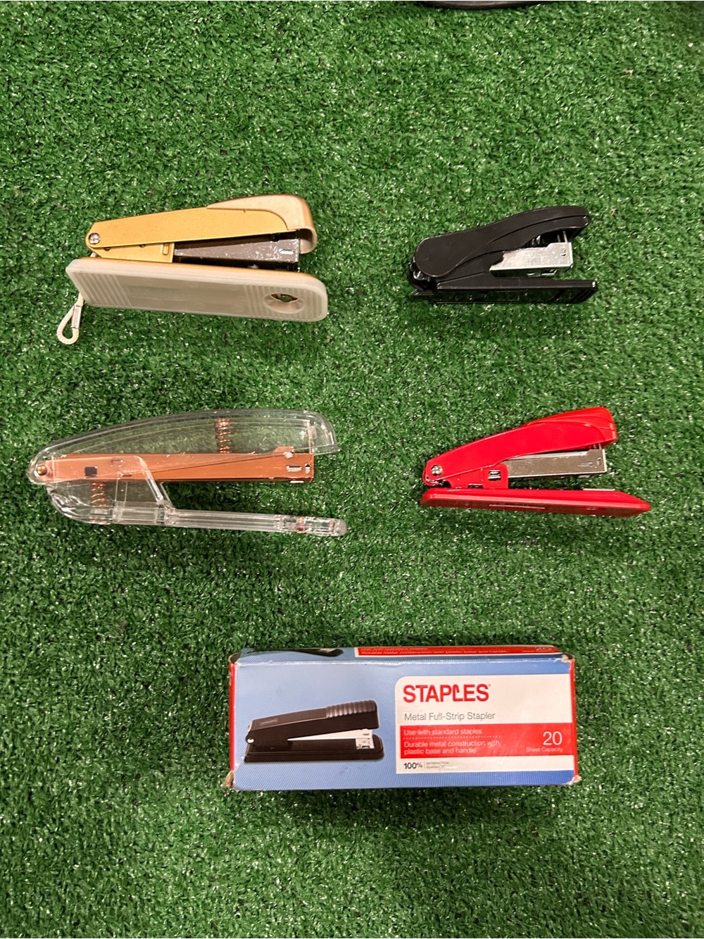 Vintage Stapler Lot – 5 Assorted Office Staplers, Metal & Plastic